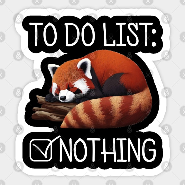 To Do List Red Panda Sticker by AbstractA